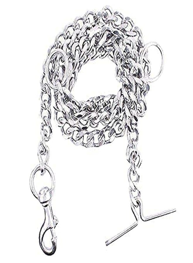 Pups&Pets سلسلة كلاب Pups&Pets فضية اللون، سلسلة متينة شديدة التحمل مع خطاف قوي (الطول - 60 بوصة)، رقم السلسلة - 10، (وزن السلسلة: 250 جرام للكلاب الصغيرة والجراء) - Image 1